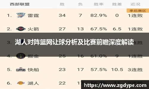 湖人对阵篮网让球分析及比赛前瞻深度解读
